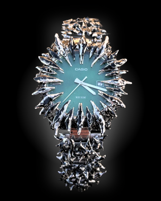 часовник с шипове corew jewelry ръчна изработка часовник черен часовник с шипове часовник на дявола venom black зелен часовник с шипове